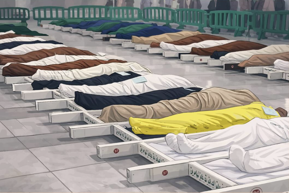 Lebih 30 Jenazah Diuruskan Dalam Satu Masa, Ini Sebab Kain Penutup Jenazah Di Masjidil Haram Berbeza Warna